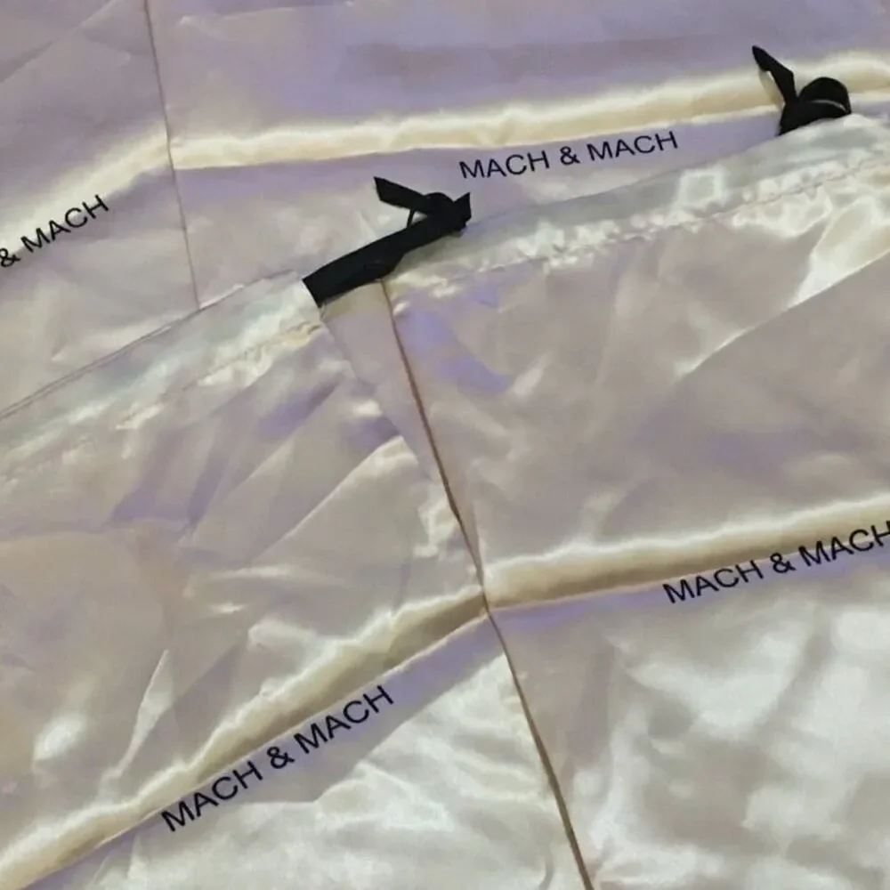 Mach & Mach Satin Pink dustbags 16” x 14” drawstring dust bags NEW